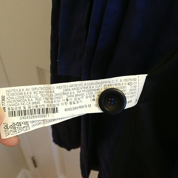 Zara navy duster/trench dress EUC - Picture 7 of 16